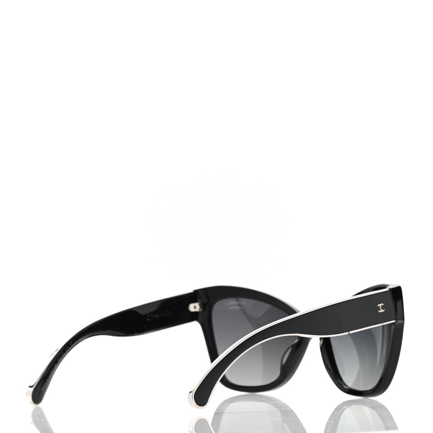 Chanel Acetate Polarized CC Cat Eye Sunglasses 5271-A Black 4 of 8