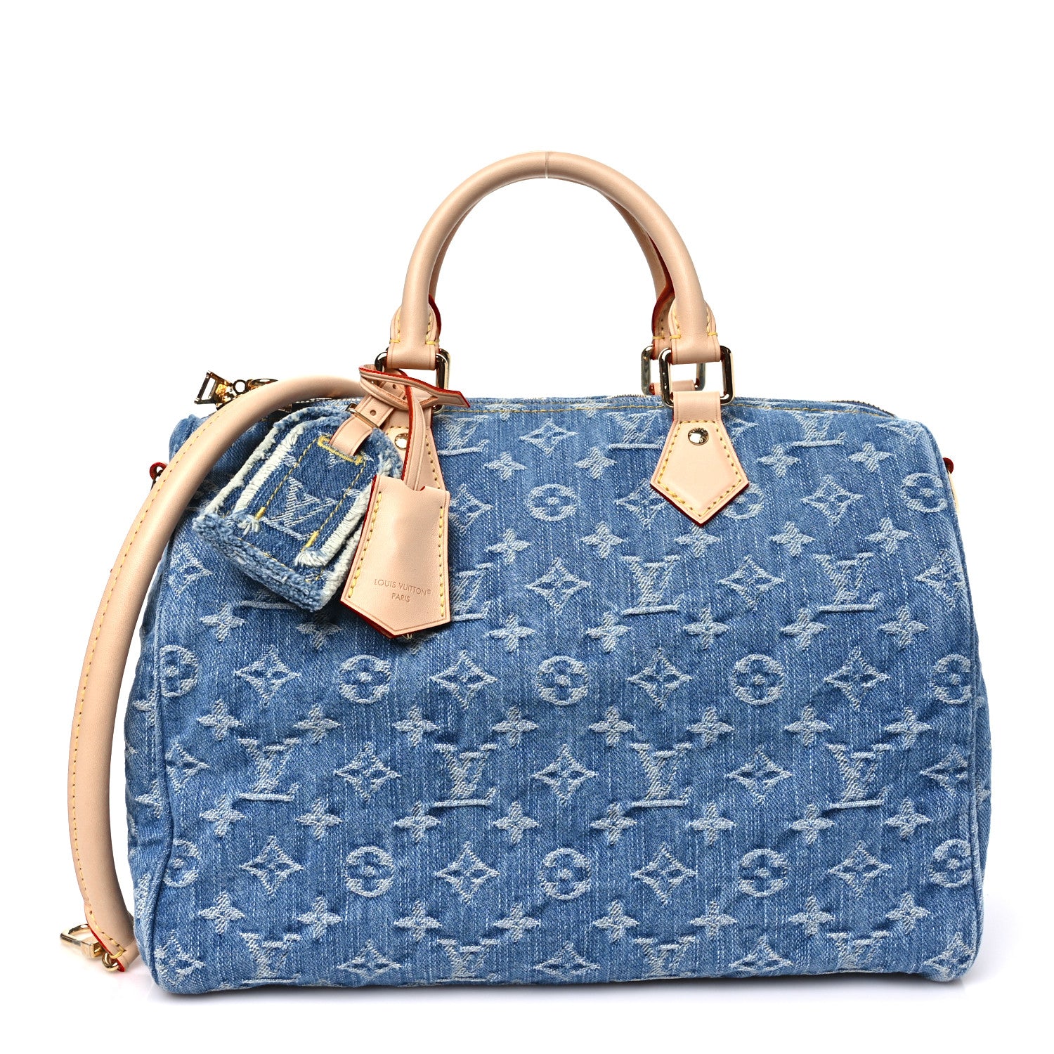 Louis Vuitton Monogram Denim Speedy Soft 30 Blue 1 of 10