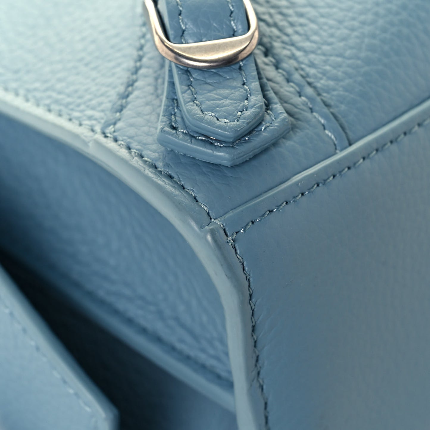 Grained Calfskin Neo Classic Silver Hardware Mini City Blue Grey