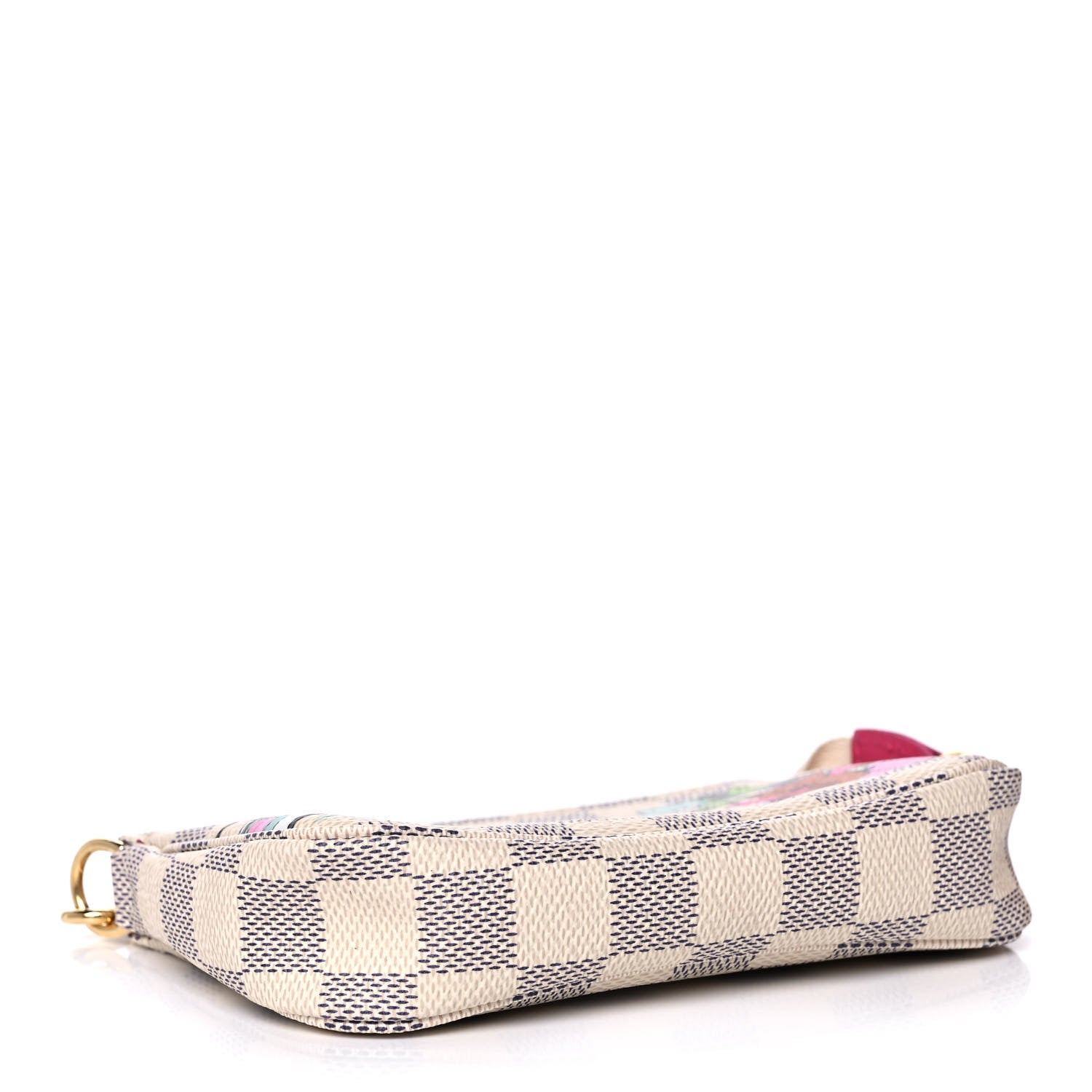 Louis Vuitton Damier Azur 2021 Christmas Animation Hollywood Mini Pochette Accessories Fuchsia 4 of 11