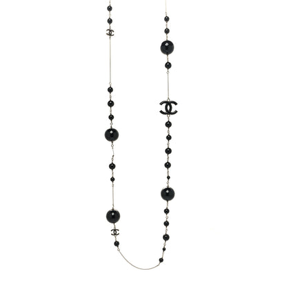 Chanel Ruthenium Bead Crystal Necklace Black 1 of 5