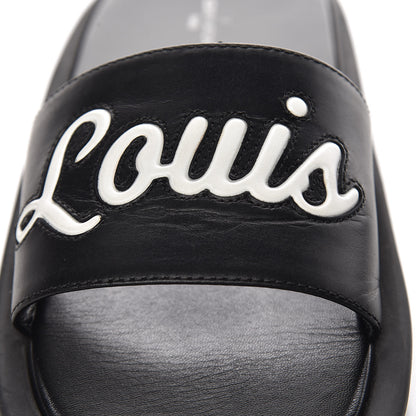 Louis Vuitton Calfskin Logo Sunbath Slide Sandals 39 Black 12 of 13