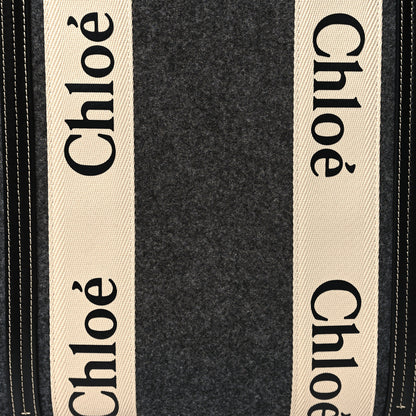Chloe Felt Large Woody Ribbon Tote Cashmere Grey 7 of 10