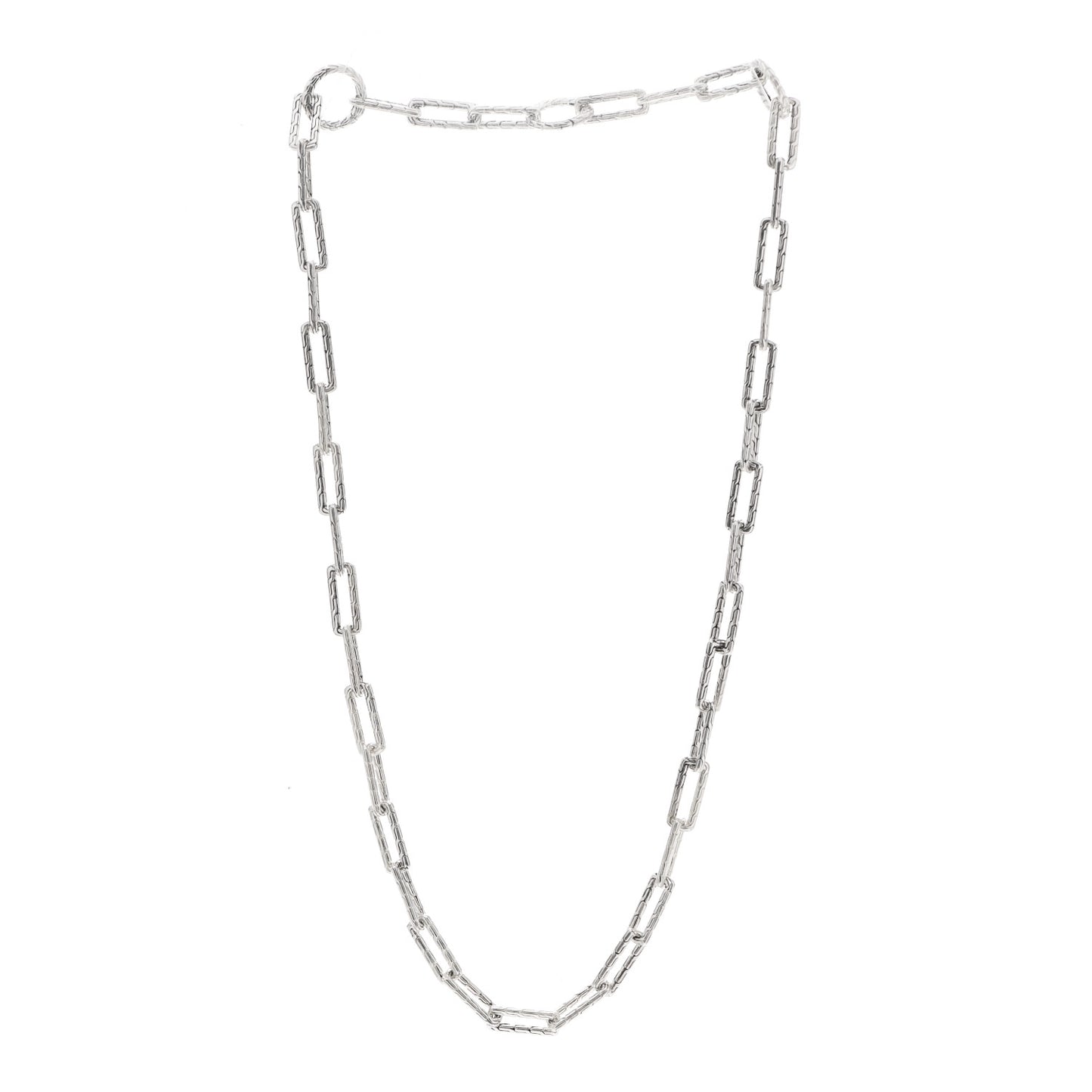 Sterling Silver Classic Chain Long Link Amulet Connector Necklace