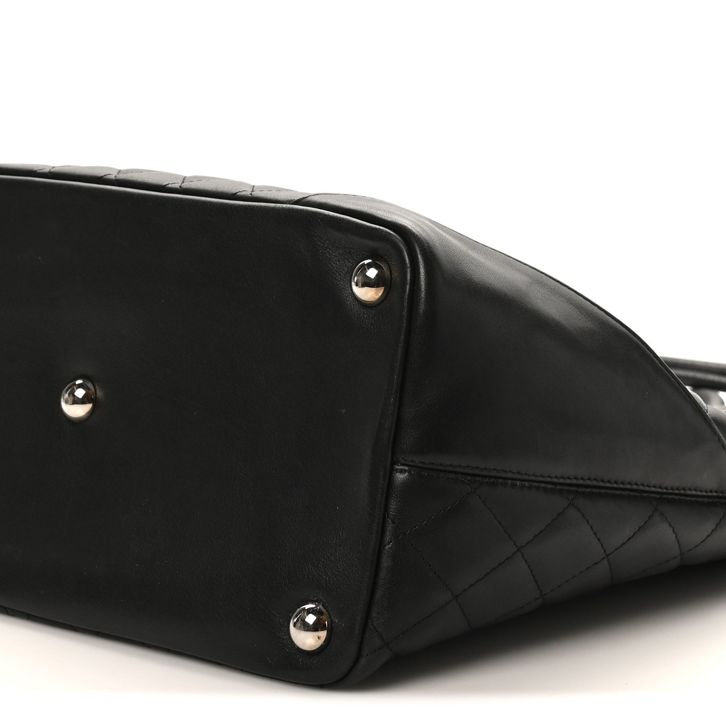 Calfskin Quilted Large Cambon Tote Black