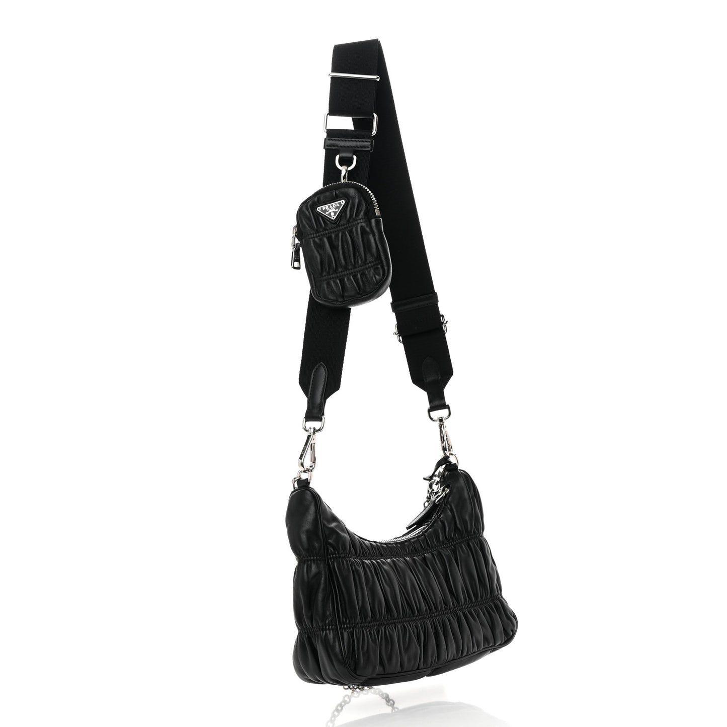Nappa Gaufre Re-Edition 2005 Shoulder Bag Black