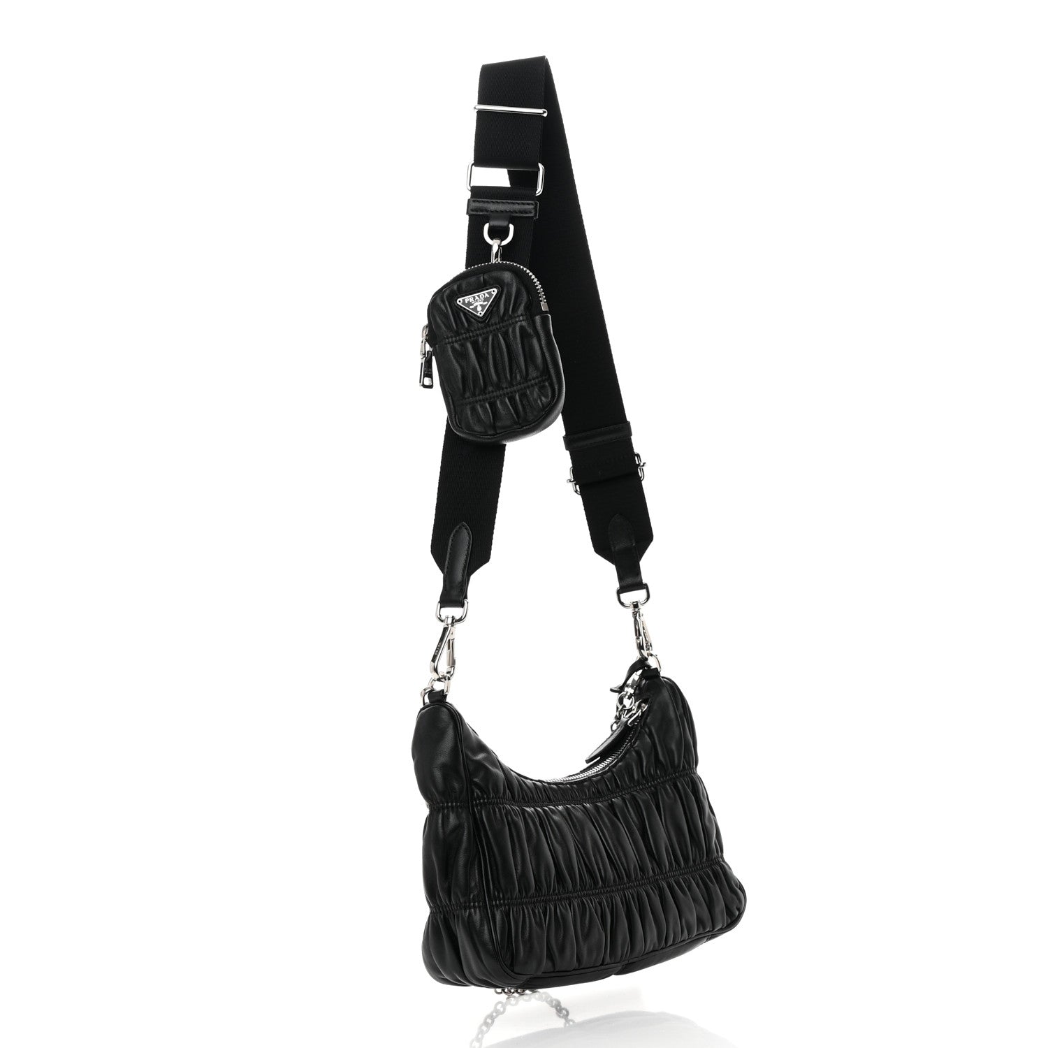 Prada Nappa Gaufre Re-Edition 2005 Shoulder Bag Black 3 of 12