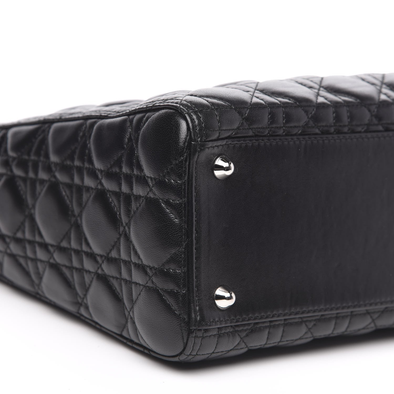 Christian Dior Lambskin Cannage Large Lady Dior Black 9 of 11