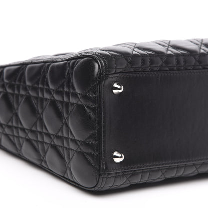 Christian Dior Lambskin Cannage Large Lady Dior Black 9 of 11