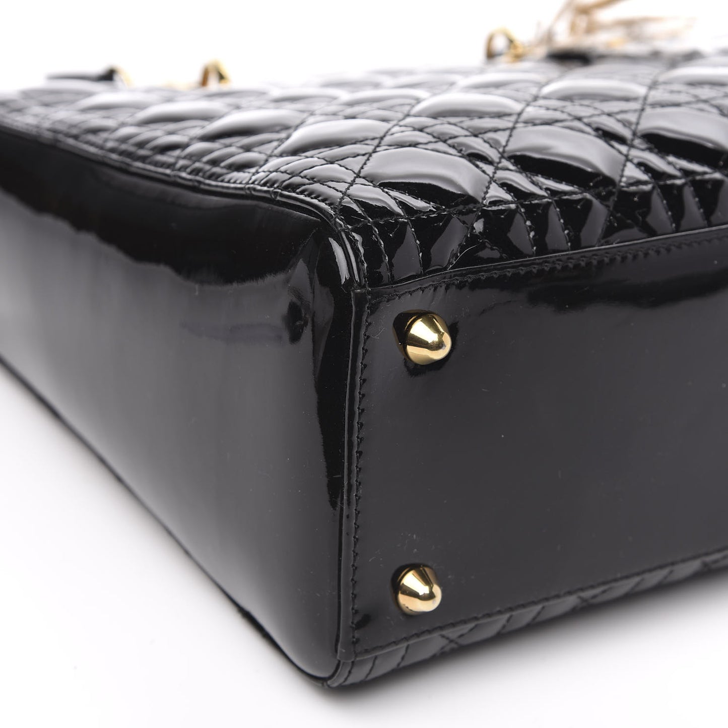 Patent Cannage Large Lady Dior Black