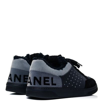 Chanel Fabric Suede Calfskin Logo Sneakers 39 Gray 4 of 7