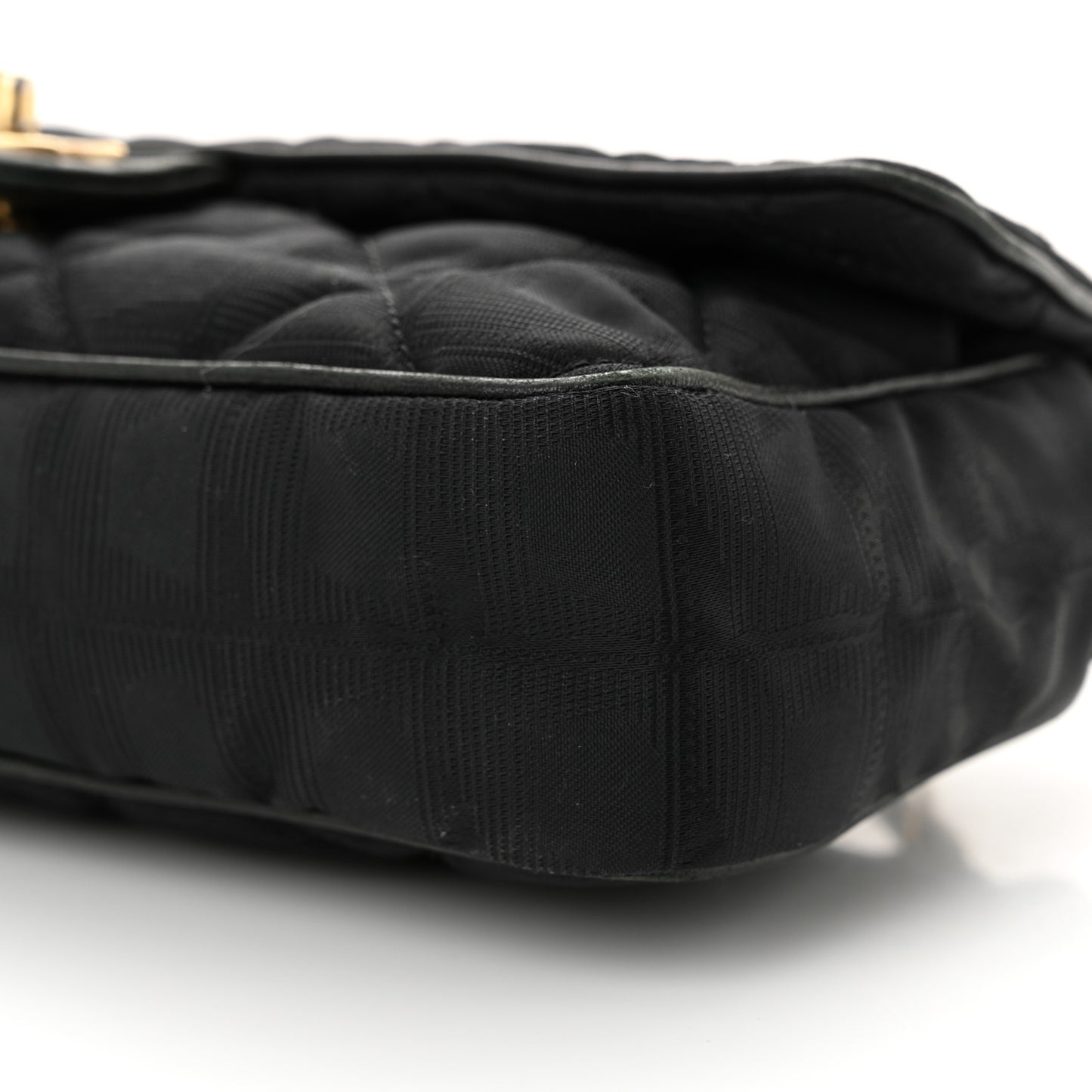 Nylon Quilted Travel Flap Black