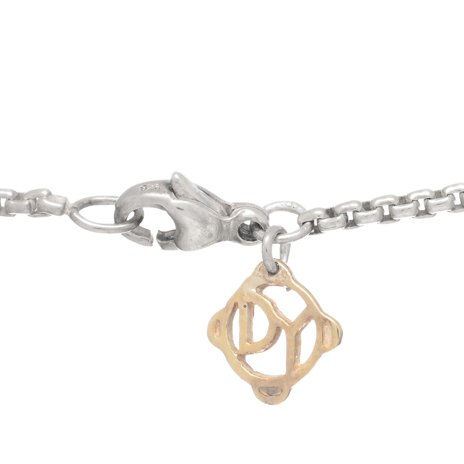 David Yurman Sterling Silver 14K Yellow Gold Petite X Cross Pendant Necklace 3 of 3