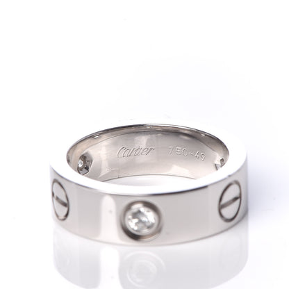 Cartier 18K White Gold 3 Diamond 5.5mm LOVE Ring 49 5 5 of 5