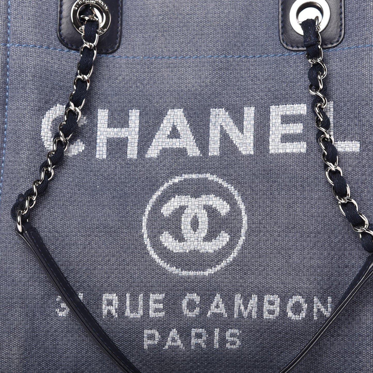Canvas Mini Deauville Tote Denim Blue