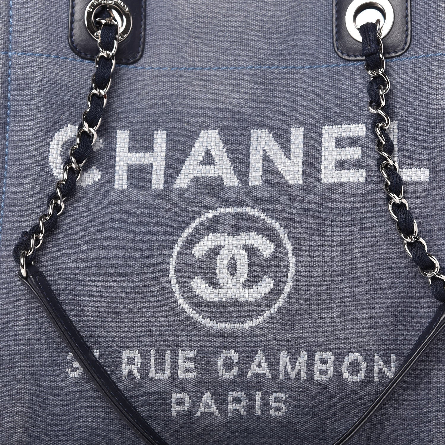 Chanel Canvas Mini Deauville Tote Denim Blue 10 of 10
