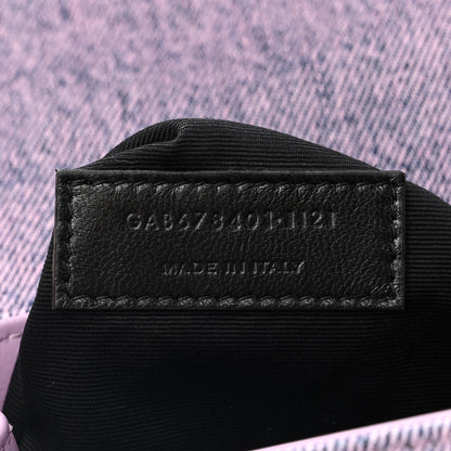 Saint Laurent Denim Y Quilted Monogram Toy Loulou Crossbody Bag Bleached Lilac 7 of 11