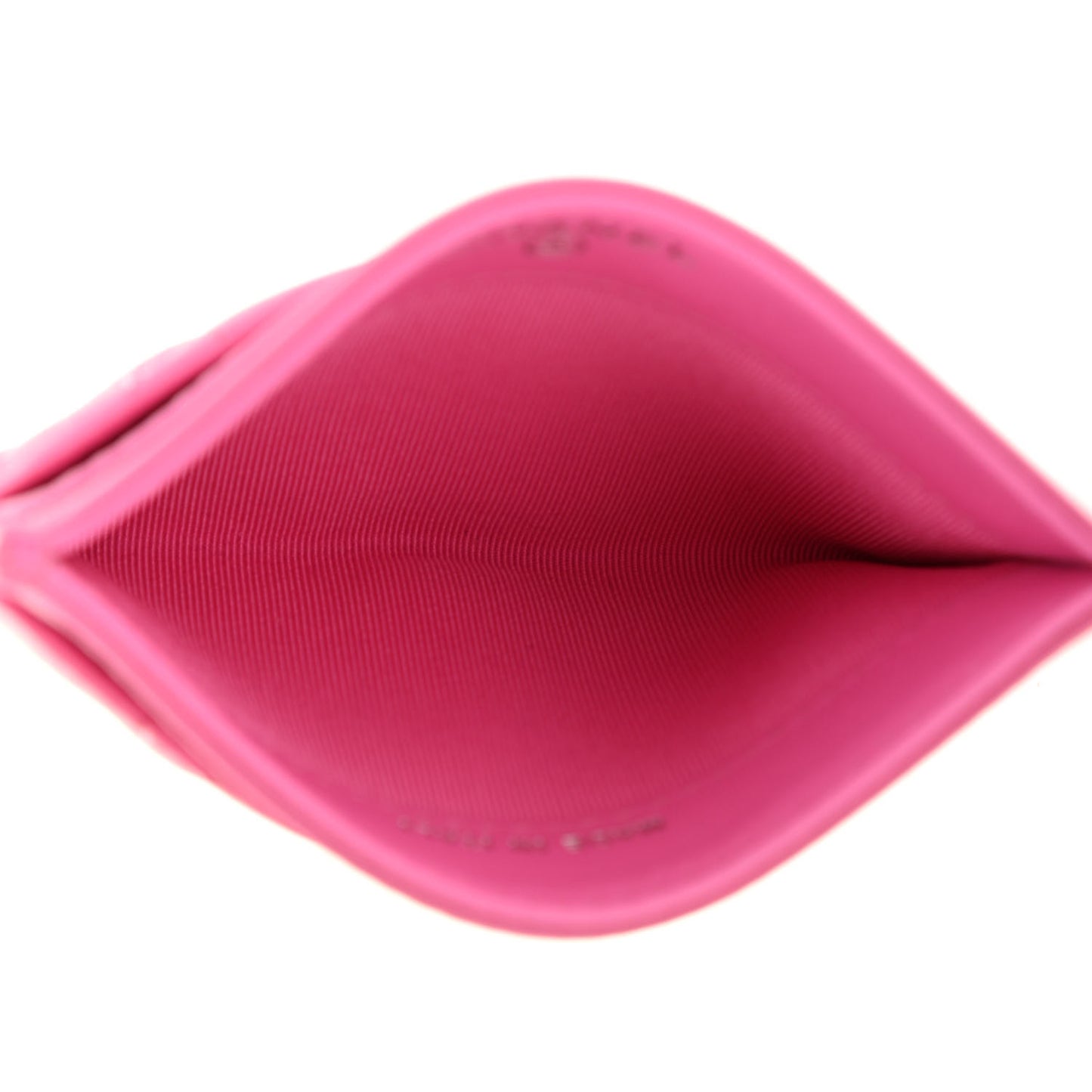 Lambskin Quilted Card Holder Neon Pink