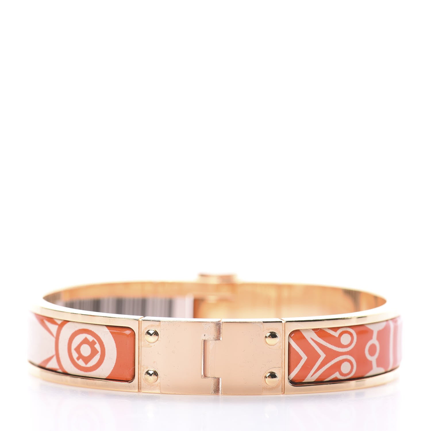 Hermes Enamel Printed Narrow Charniere Washingtons Carriage Hinged Bracelet S Graffitis Craft 2 of 3