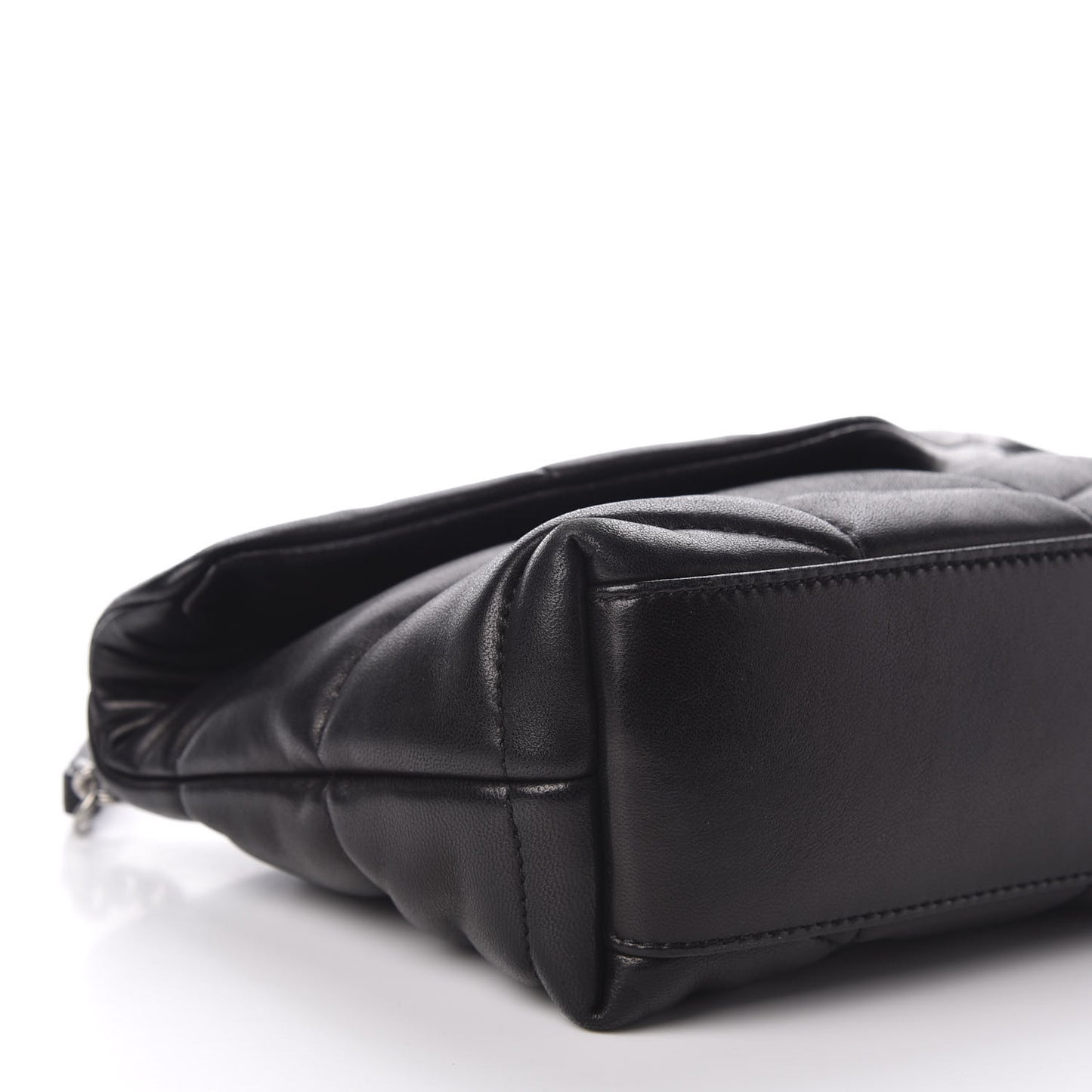 Lambskin Quilted Toy Loulou Puffer Monogram Chain Satchel Black