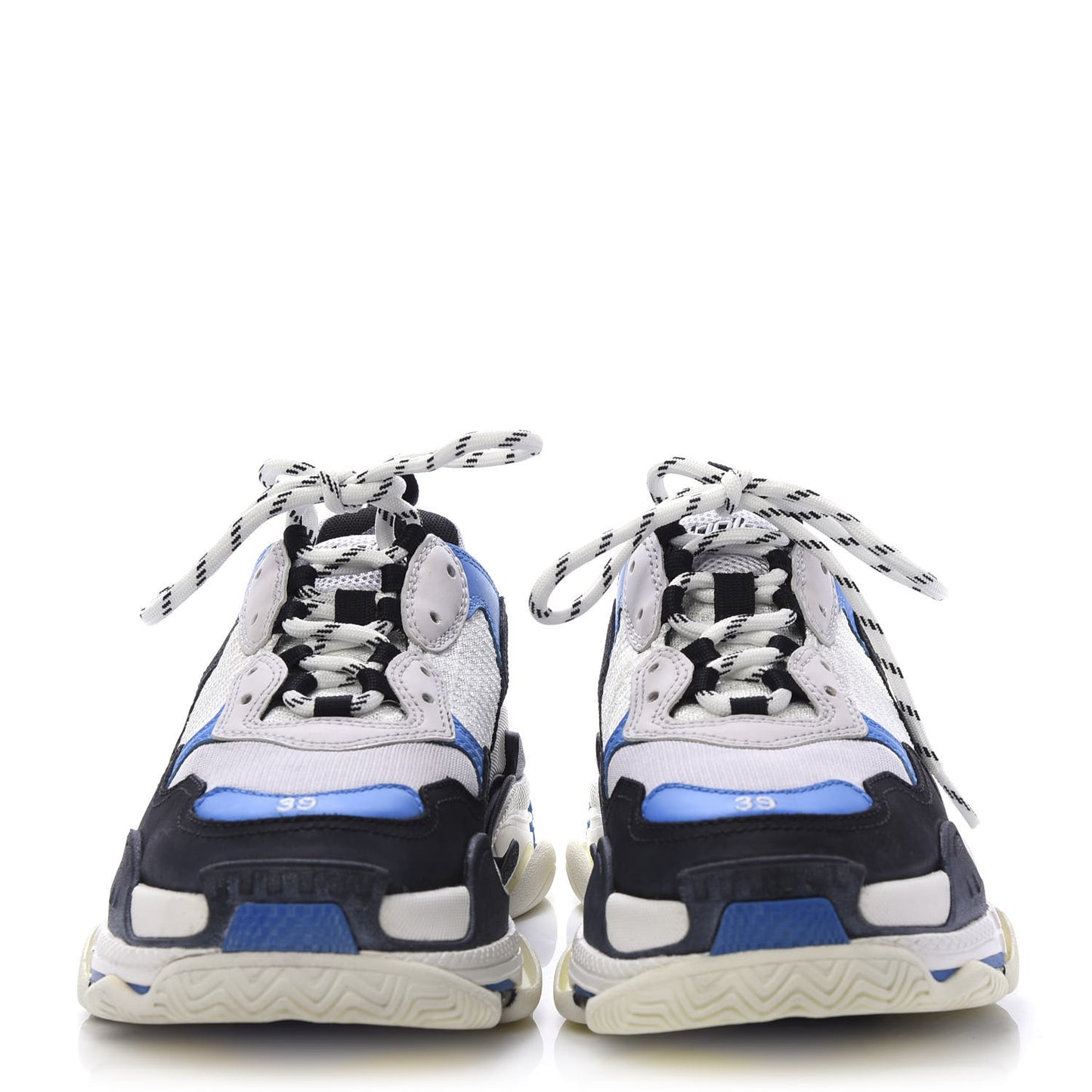 Fabric Mesh Mens Triple S Sneakers 39 Black Blue White