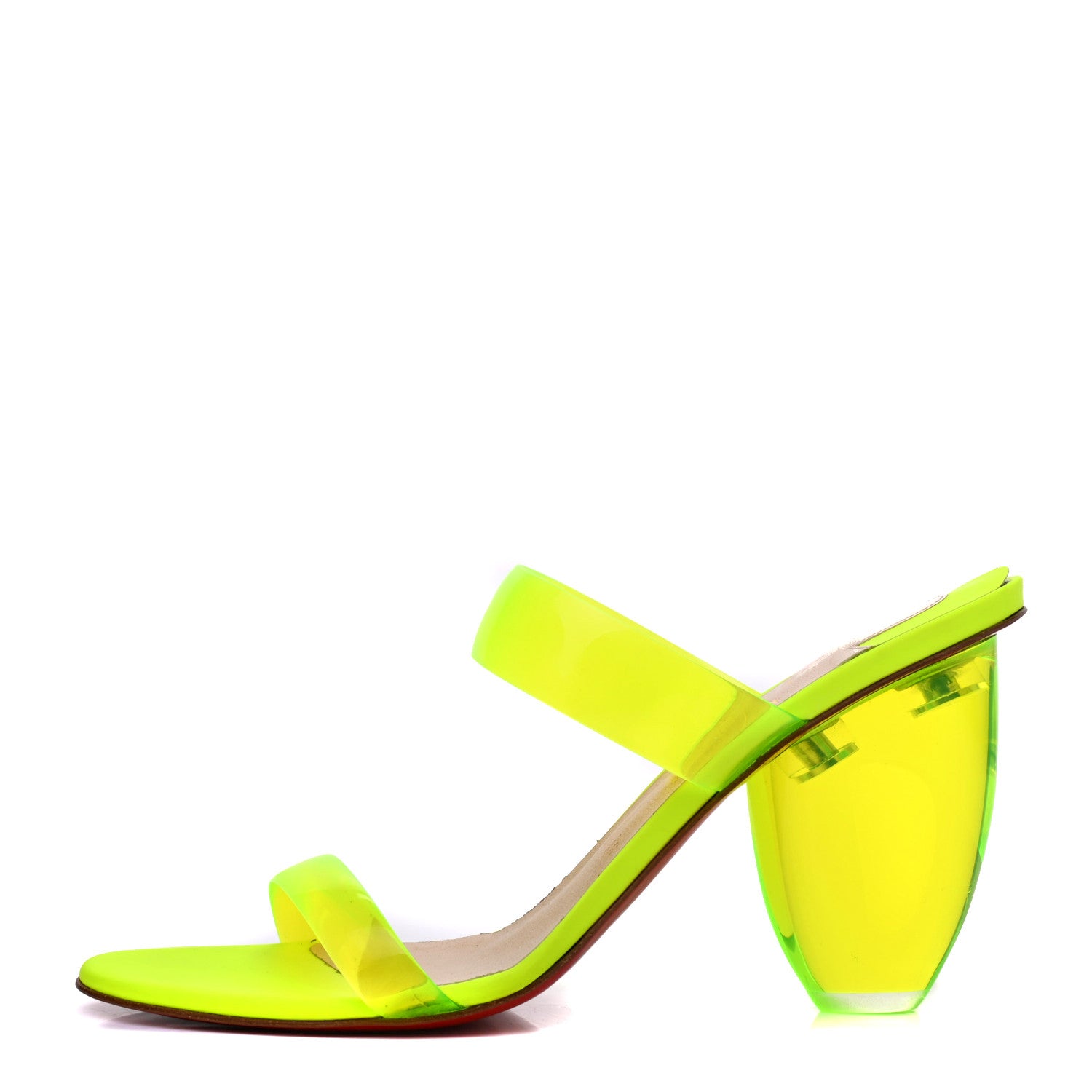 Christian Louboutin PVC Ovida 85 Slide Sandals 39.5 Yellow 1 of 10