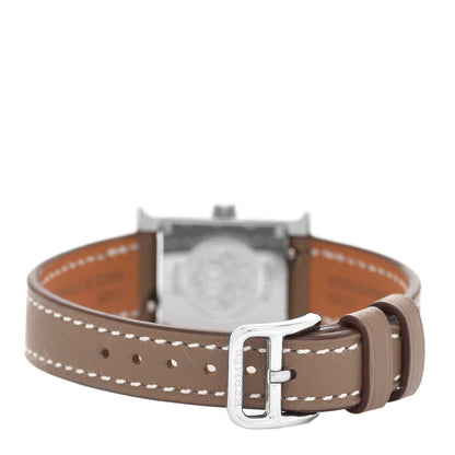 Hermes Stainless Steel Swift 17.2mm Heure H Hour Watch Etoupe 3 of 5