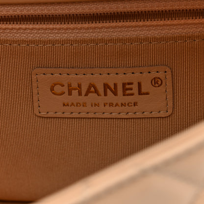 Chanel Crumpled Calfskin Medium Chain All Over Flap Beige 6 of 10