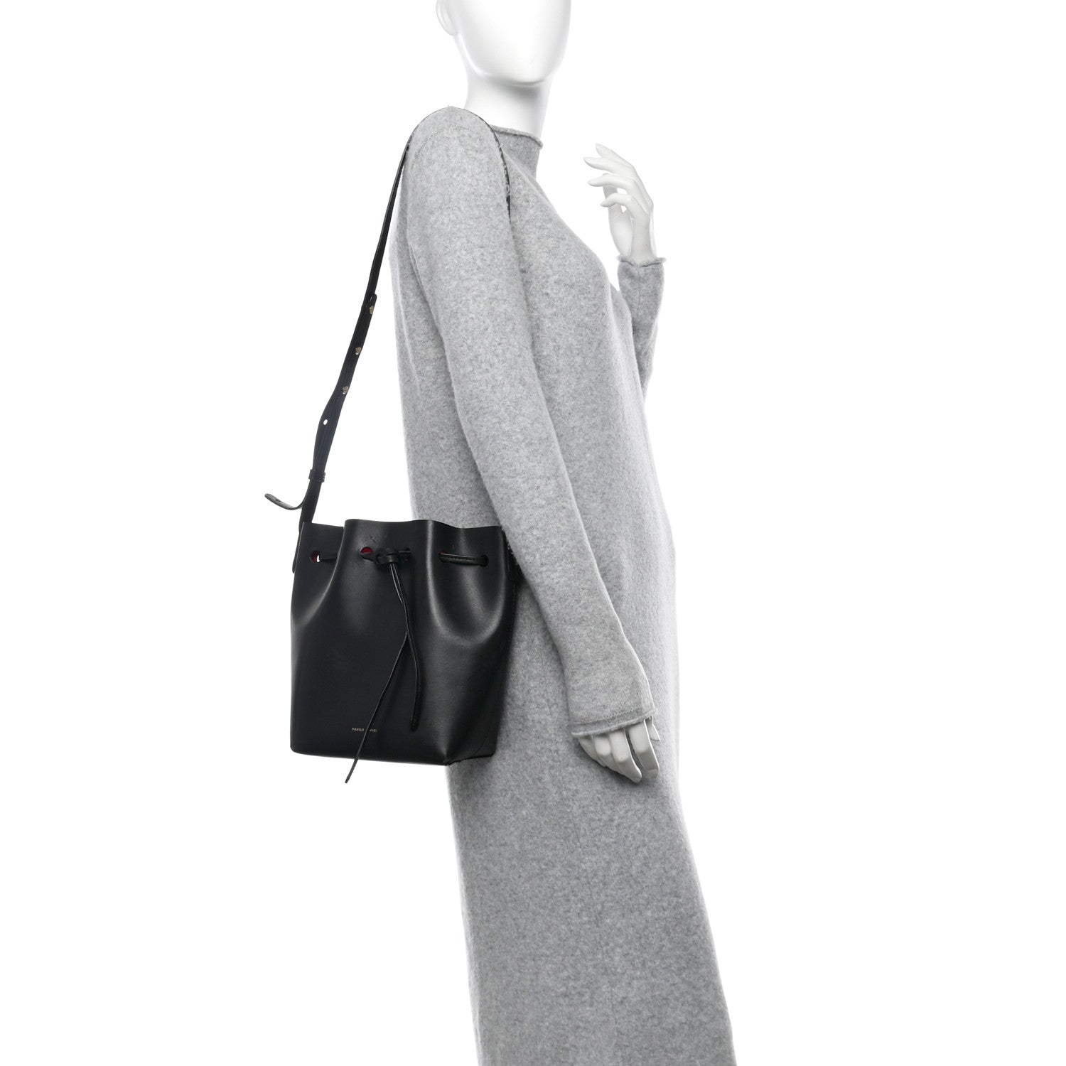 Mansur Gavriel Calfskin Bucket Bag Black Flamma 2 of 15