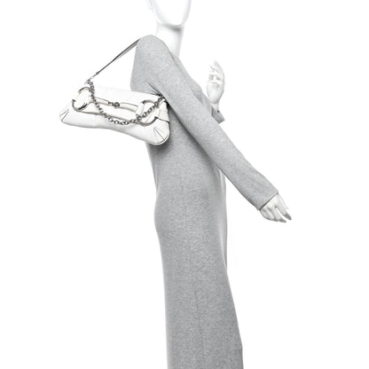 Gucci Nappa Vertical Matelasse Medium Maxi Horsebit Chain Shoulder Bag Mystic White 2 of 10