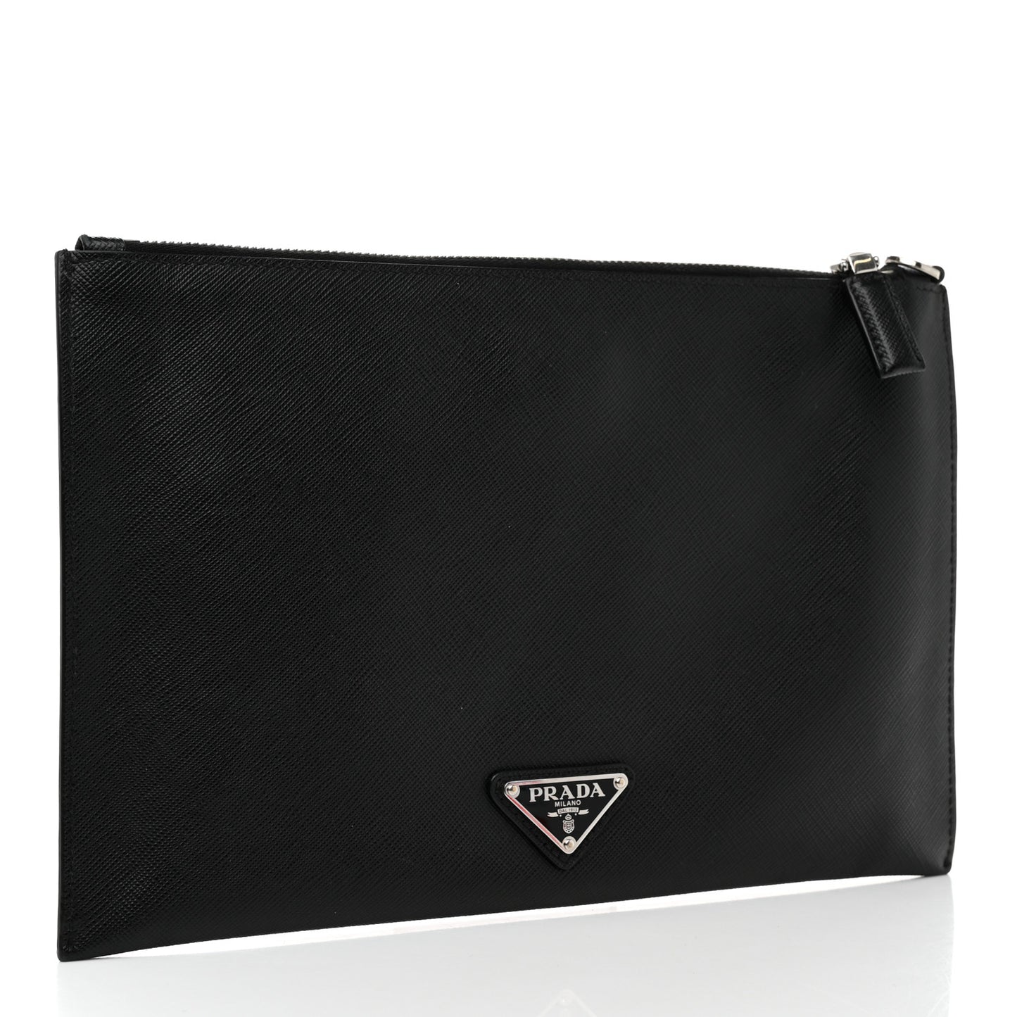 Saffiano Patch Portfolio Case Black