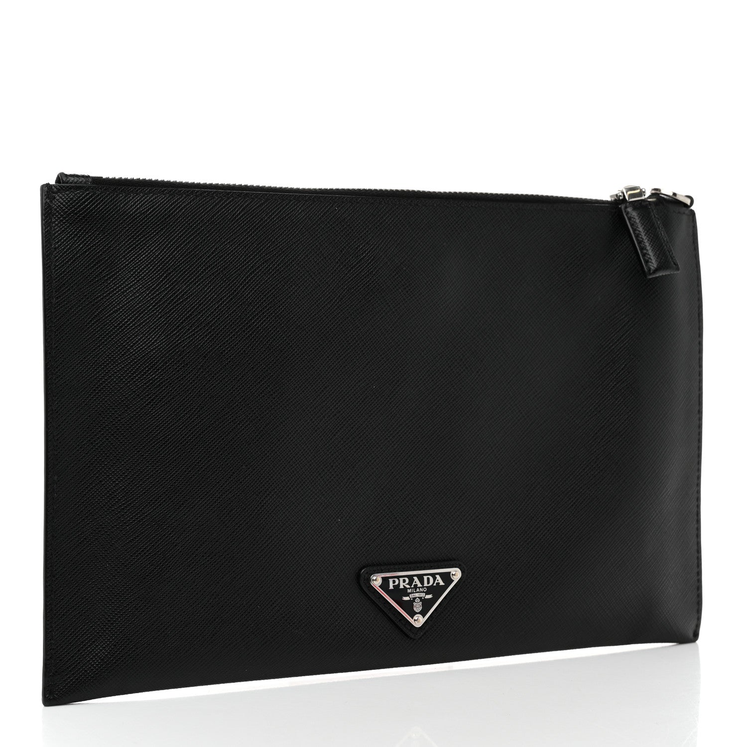 Prada Saffiano Patch Portfolio Case Black 3 of 8