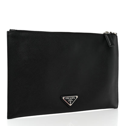 Prada Saffiano Patch Portfolio Case Black 3 of 8