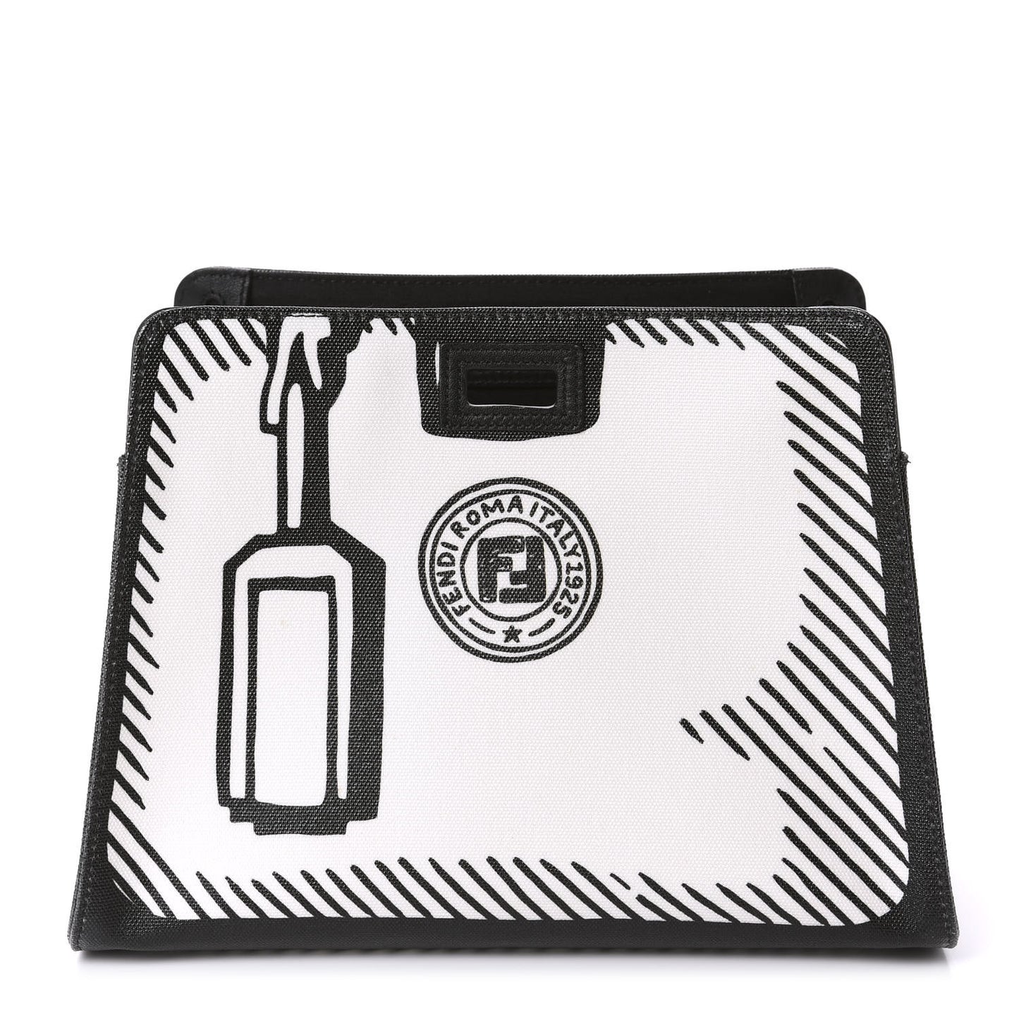 X JOSHUA VIDES Coated Canvas Mini Peekaboo Defender Cover White Black