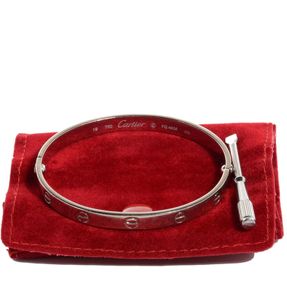 Cartier 18K White Gold LOVE Bracelet 19 5 of 5