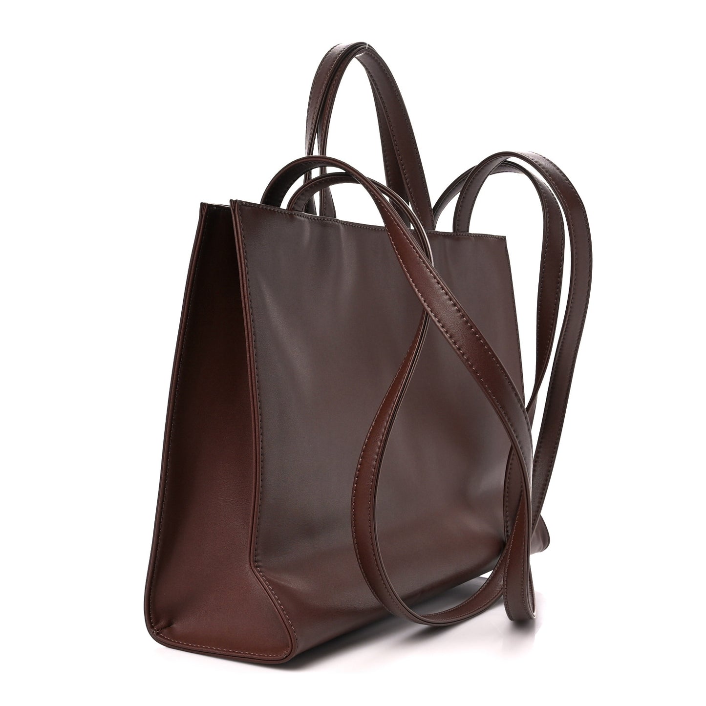 Vegan Leather Medium Shopping Bag Chocolate