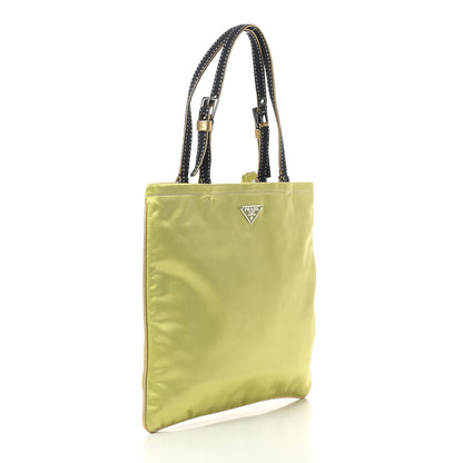 Prada Satin Grosgrain Shopping Tote Bag Green 3 of 10