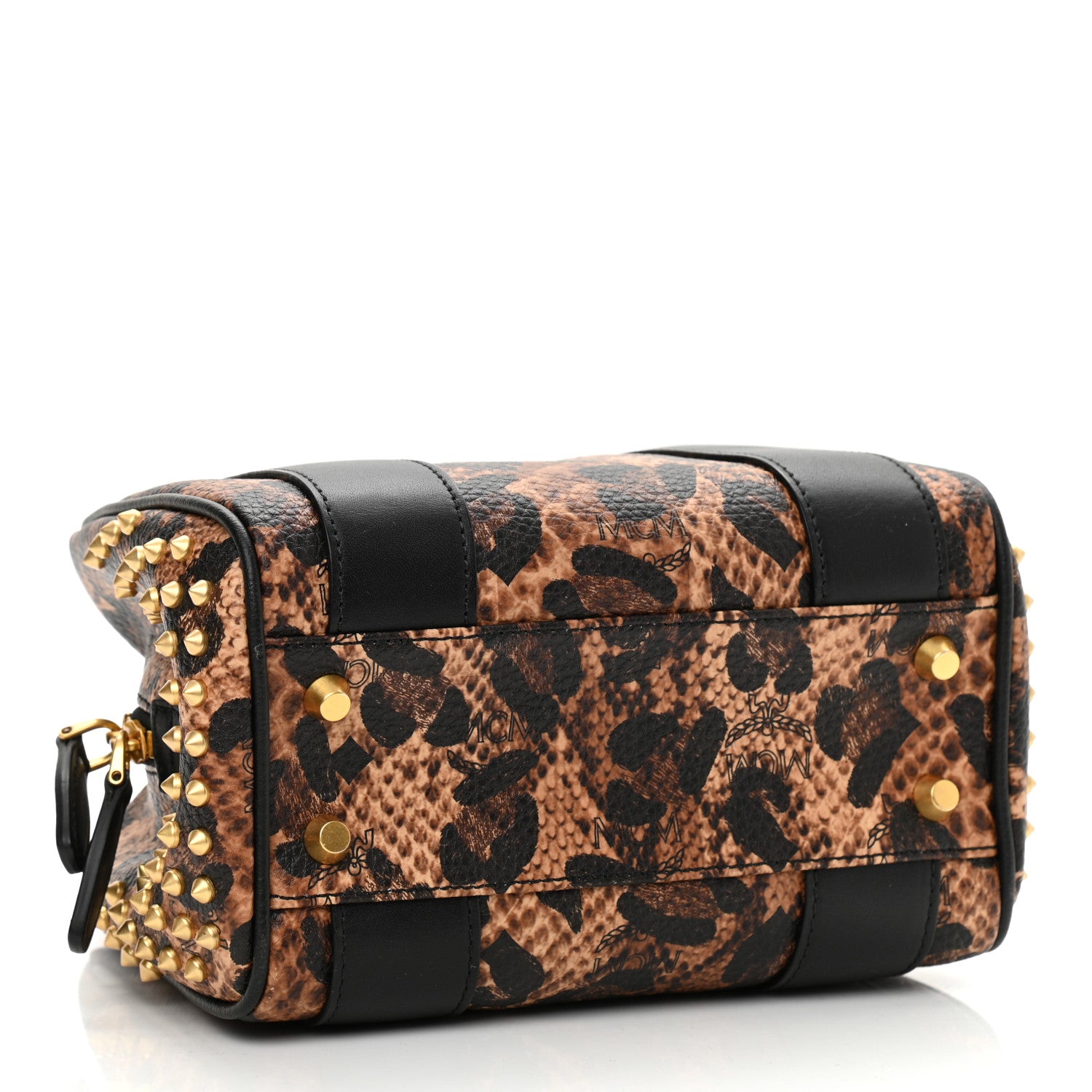 MCM Leopard Print Studded Mini Keana Boston 4 of 8