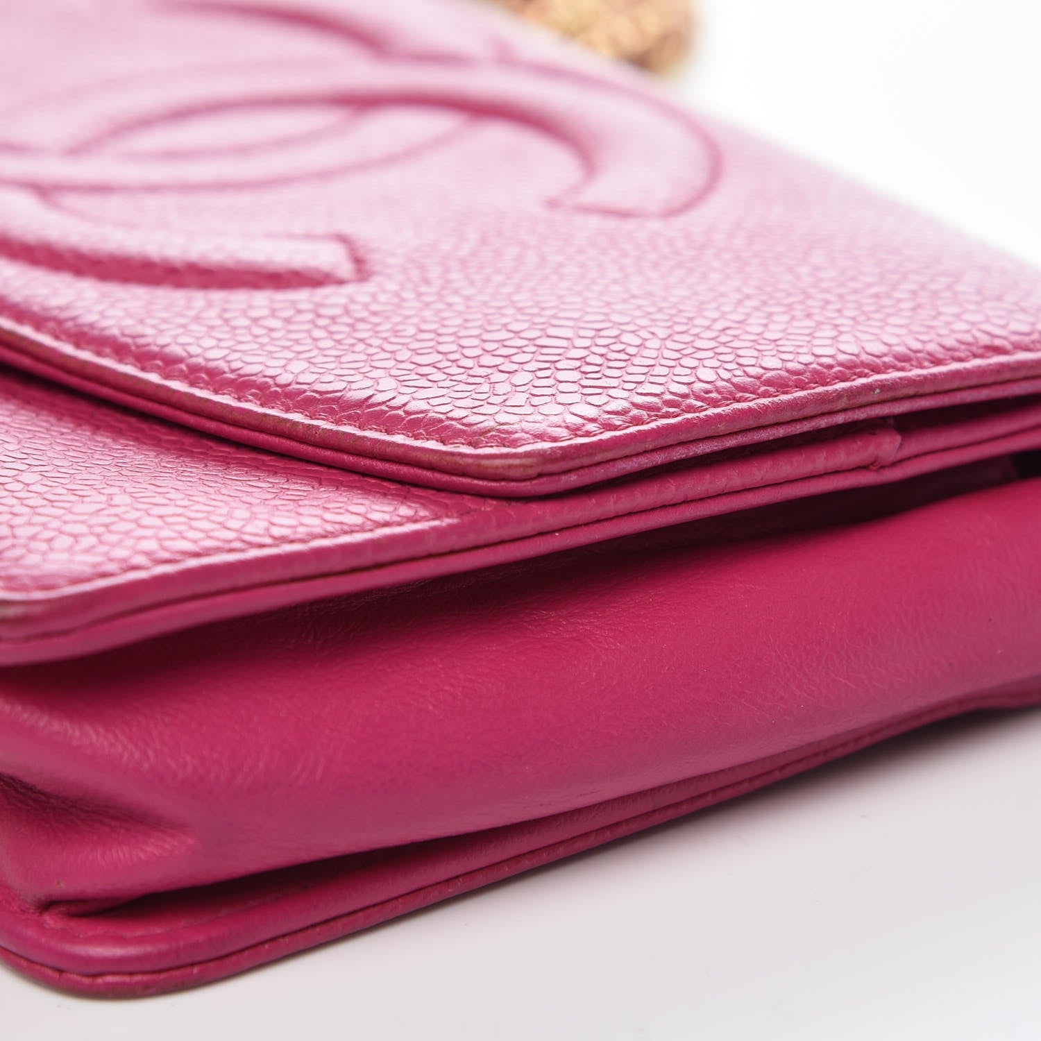 Chanel Caviar Timeless CC Wallet On Chain WOC Dark Pink 13 of 16
