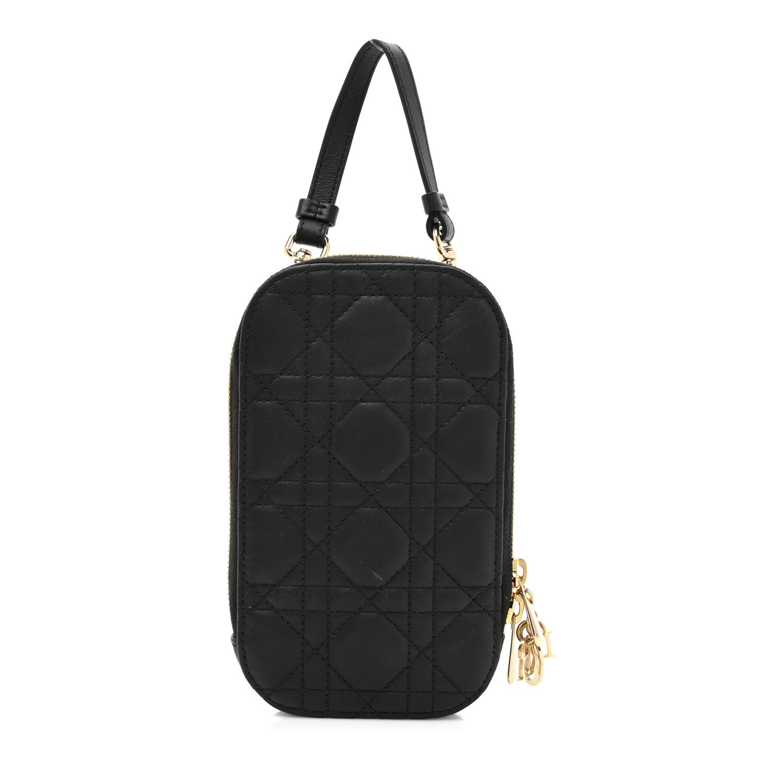 Christian Dior Lambskin Cannage Lady Dior Phone Holder Black 1 of 9