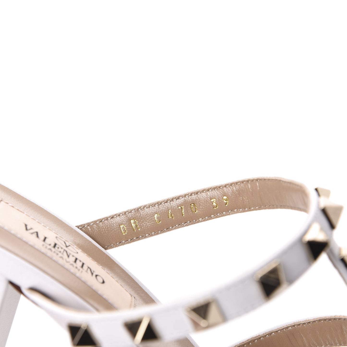 Calfskin Nappa Rockstud 60mm Caged Slide Sandals 39 Optic White