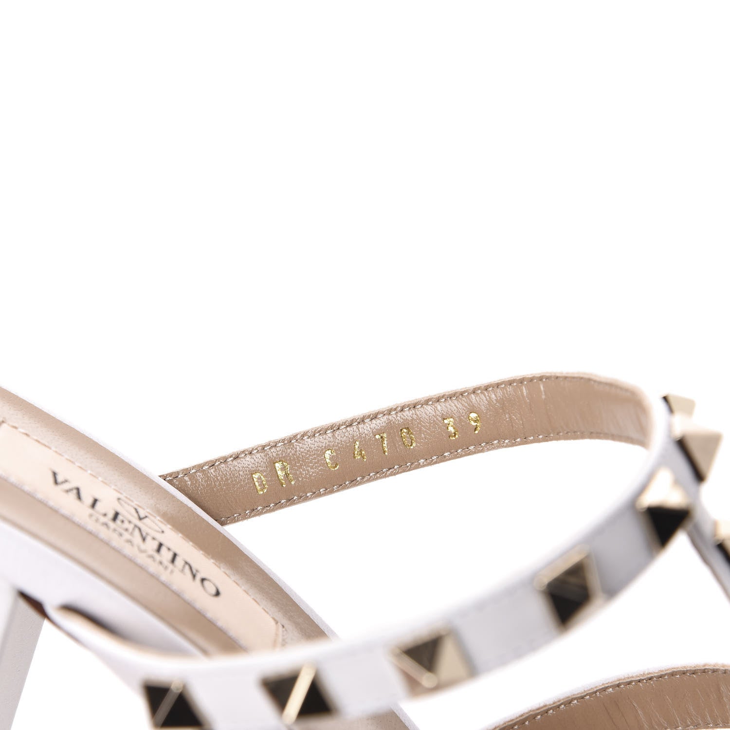 Valentino Garavani Calfskin Nappa Rockstud 60mm Caged Slide Sandals 39 Optic White 9 of 11