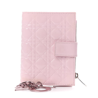 Christian Dior Patent Cannage Lady Dior Wallet Rose 1 of 9