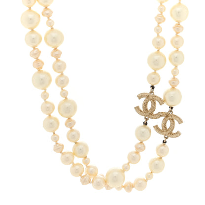 Chanel Graduated Pearl CC Long Necklace Gold 1 of 4