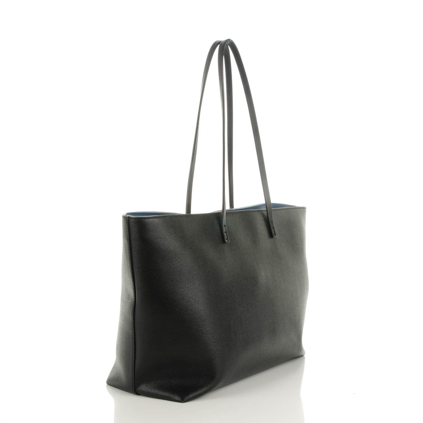 Vitello Elite Cuoio Monster Buggies Medium Roll Tote Black Multicolor Blue Cobalto