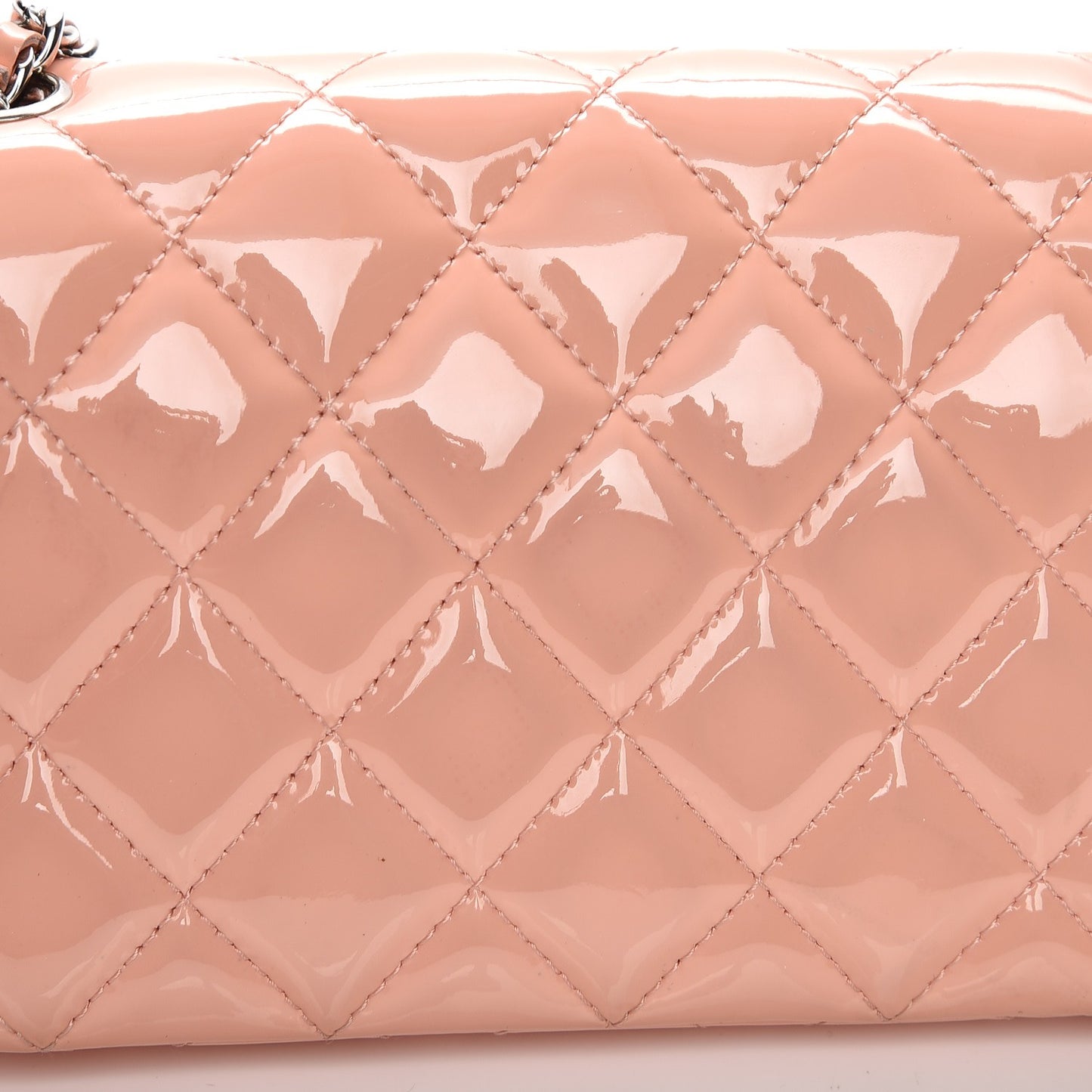 Patent Quilted Extra Mini Flap Pink