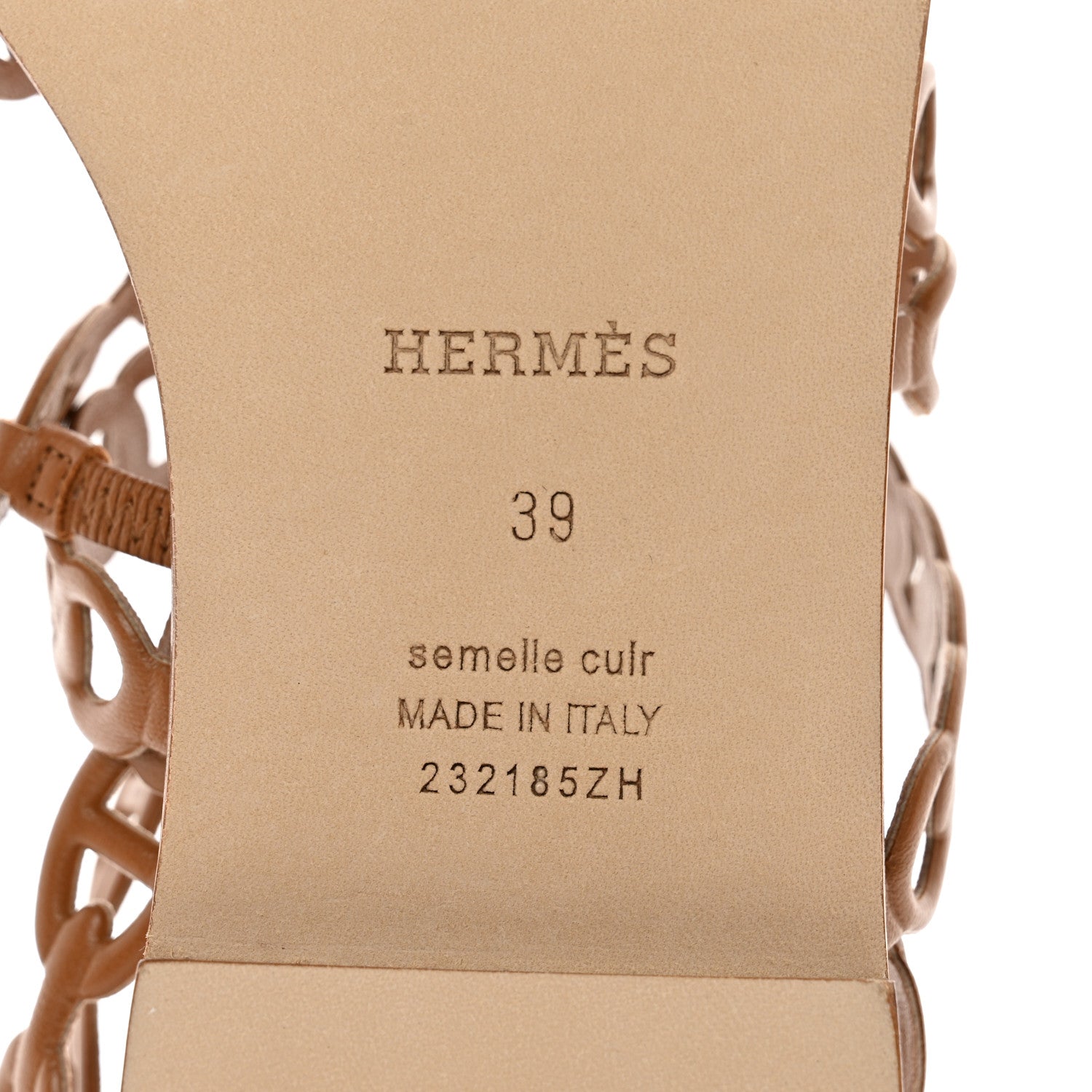 Hermes Nappa Chaine d'Ancre Kalliste Sandals 39 Gold 6 of 8