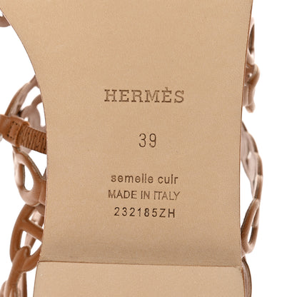 Hermes Nappa Chaine d'Ancre Kalliste Sandals 39 Gold 6 of 8