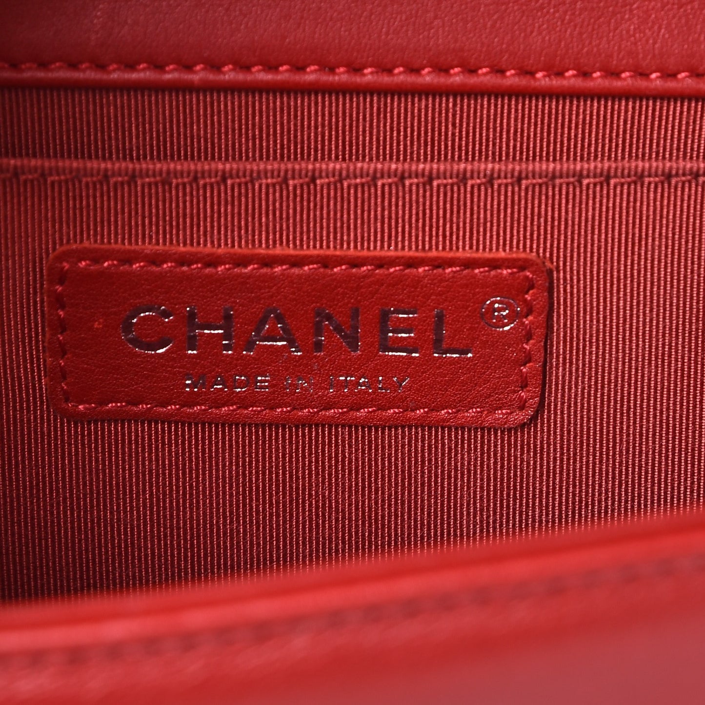 Calfskin Quilted Medium Boy Flap Red