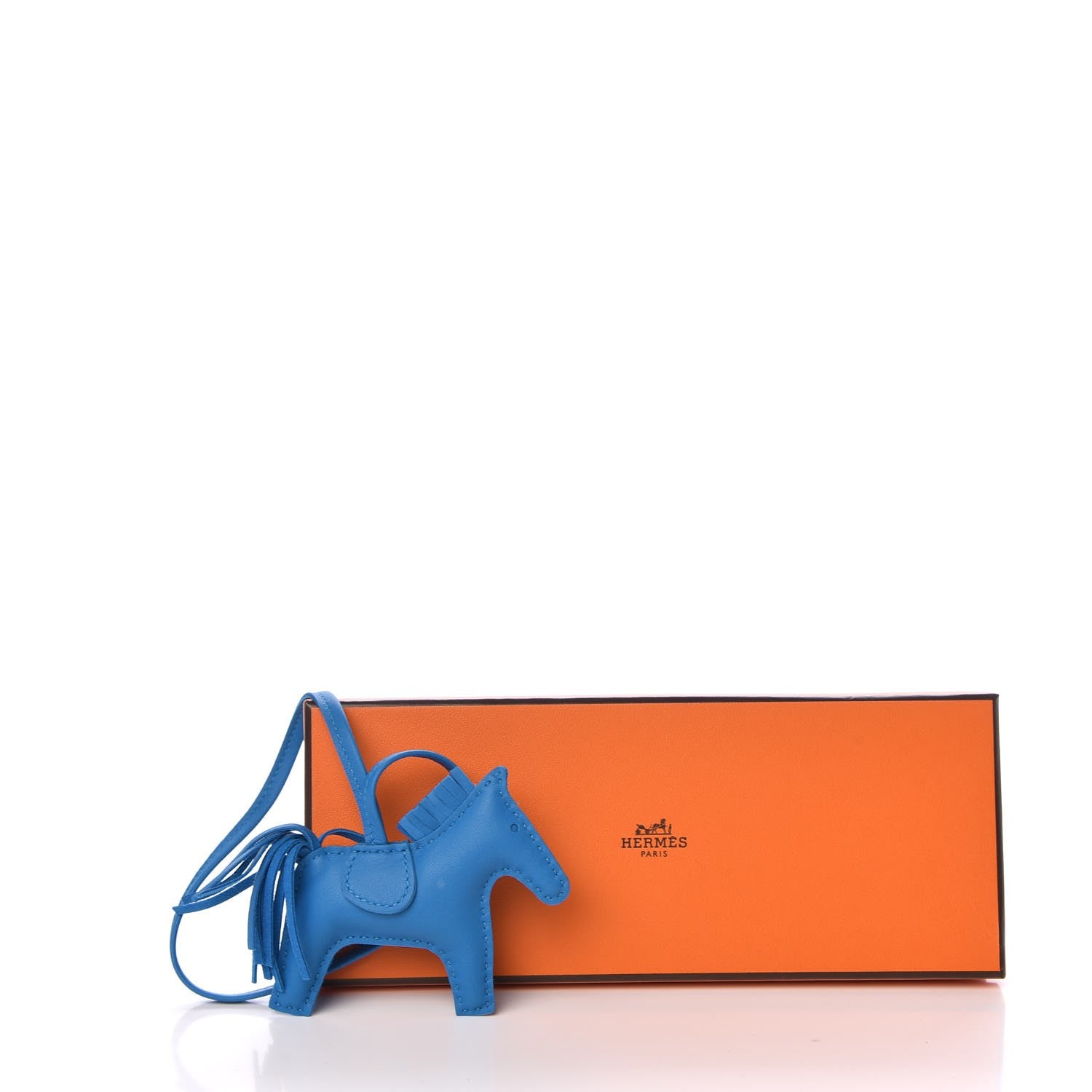 Hermes Milo Lambskin Grigri Rodeo Horse Bag Charm PM Bleu Zanzibar 5 of 5